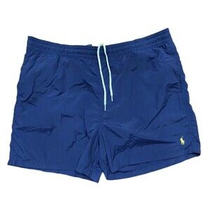 Polo Ralph Lauren Vintage Nylon Swimming Trunks Shorts Navy Yellow Men's Size XL